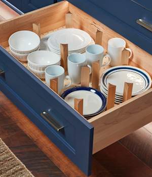 Simplify Dish Storage with a Deep Drawer Pegged Organizer Kit
