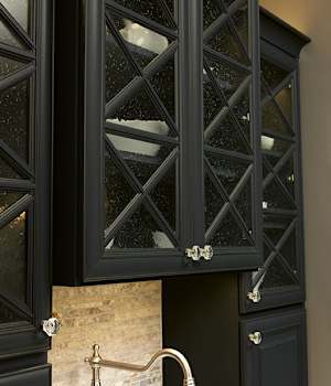These Dark and Blue cabinets for the 2014 CASE Design/Remodeling and Dealer Showroom home were provided by Wellborn Cabinet, Inc.
