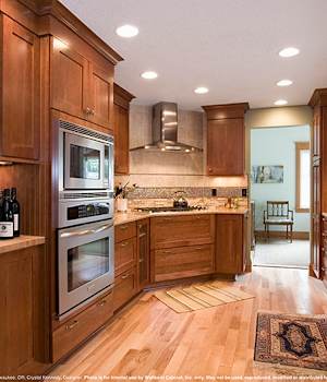 A Cherry Kitchen featuring Hanover cabinet doors in Light from Wellborn Cabinet, Inc.