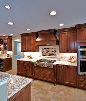 A Maple Kitchen featuring Melrose cabinet doors in Sable Charcoal from Wellborn Cabinet, Inc.