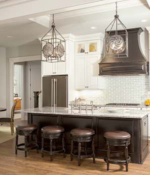 A Medium Density Fiberboard Kitchen featuring Belmont cabinet doors in Glacier Java from Wellborn Cabinet, Inc.