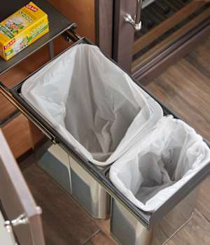 These Gray and Dark cabinets for the 2020 and 2019 Exhibit Booth home were provided by Wellborn Cabinet, Inc.