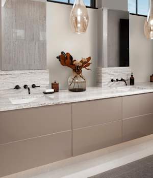 Midtown is Decorative Laminate Veneer Door door group with a Slab cabinet door from Wellborn Cabinet.