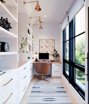 modern farmhouse home office cabinets