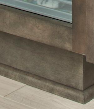 These Medium and Gray cabinets for the 2021 Exhibit Booth home were provided by Wellborn Cabinet, Inc.