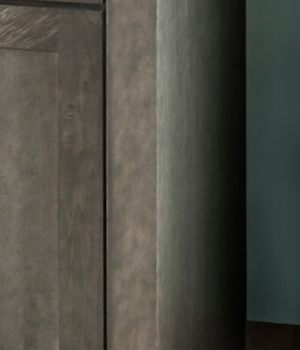 These Medium and Gray cabinets for the 2021 Exhibit Booth home were provided by Wellborn Cabinet, Inc.