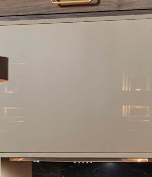 Midtown is Decorative Laminate Veneer Door door group with a Slab cabinet door from Wellborn Cabinet.