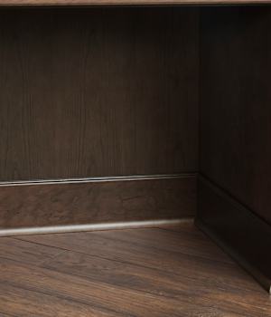 These Medium and Gray cabinets for the 2021 Exhibit Booth home were provided by Wellborn Cabinet, Inc.