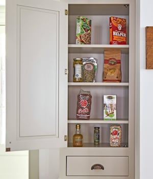 These Beige and Light cabinets for the 2020 Idea House, Residential Home, and Southern Living home were provided by Wellborn Cabinet, Inc.