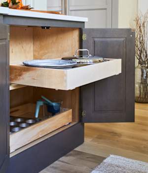 These Dark and Gray cabinets for the 2020 Idea House, Residential Home, and Southern Living home were provided by Wellborn Cabinet, Inc.