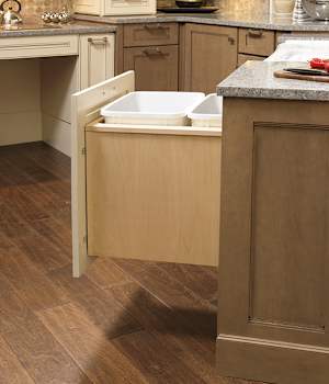 Organize your space with this Wastebasket Cabinet from Wellborn Cabinet