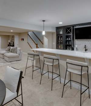 A Maple Kitchen featuring Galena Square cabinet doors in Nightfall from Wellborn Cabinet, Inc.