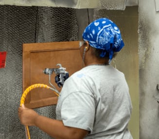 cabinet door staining