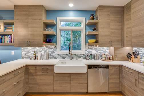 Bel-Air is Decorative Laminate Veneer Door door group with a Slab cabinet door from Wellborn Cabinet.