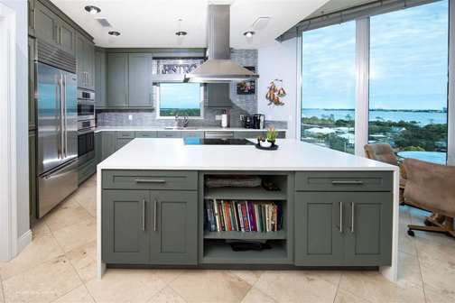 A Maple Kitchen featuring Bristol cabinet doors in Willow from Wellborn Cabinet, Inc.