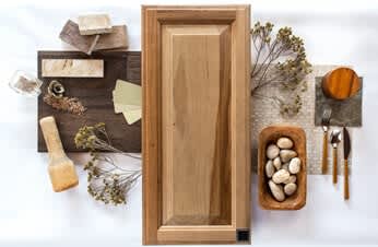 natural tone stain on cabinet door