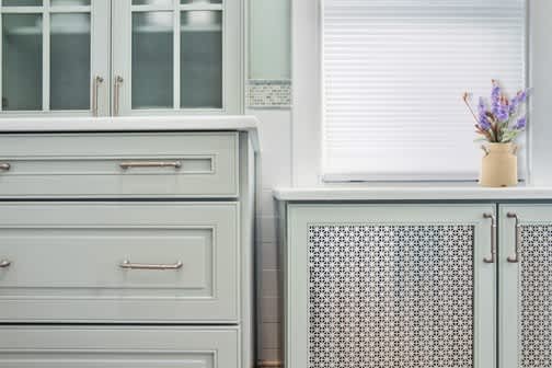 shaker style green cabinets