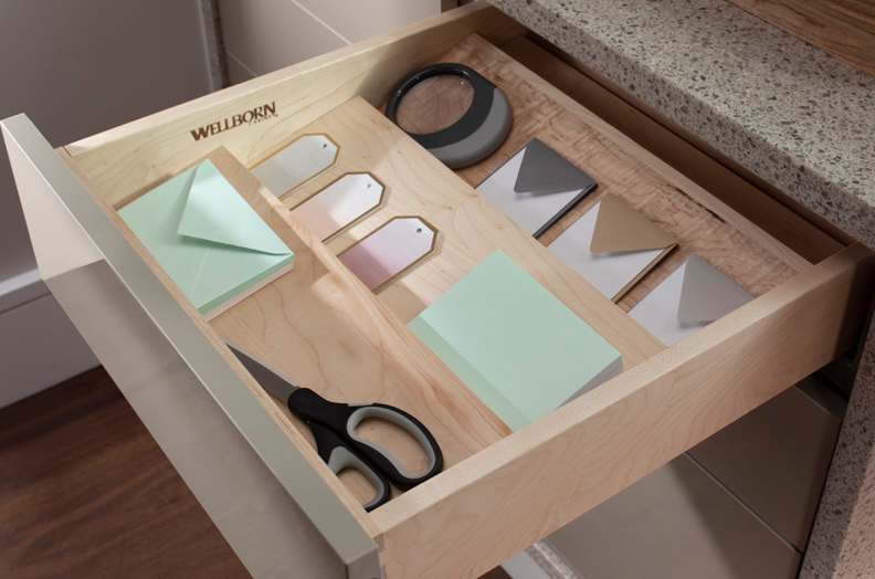 Arcadia and Midtown is Decorative Laminate Veneer Door door group with a Slab cabinet door from Wellborn Cabinet.