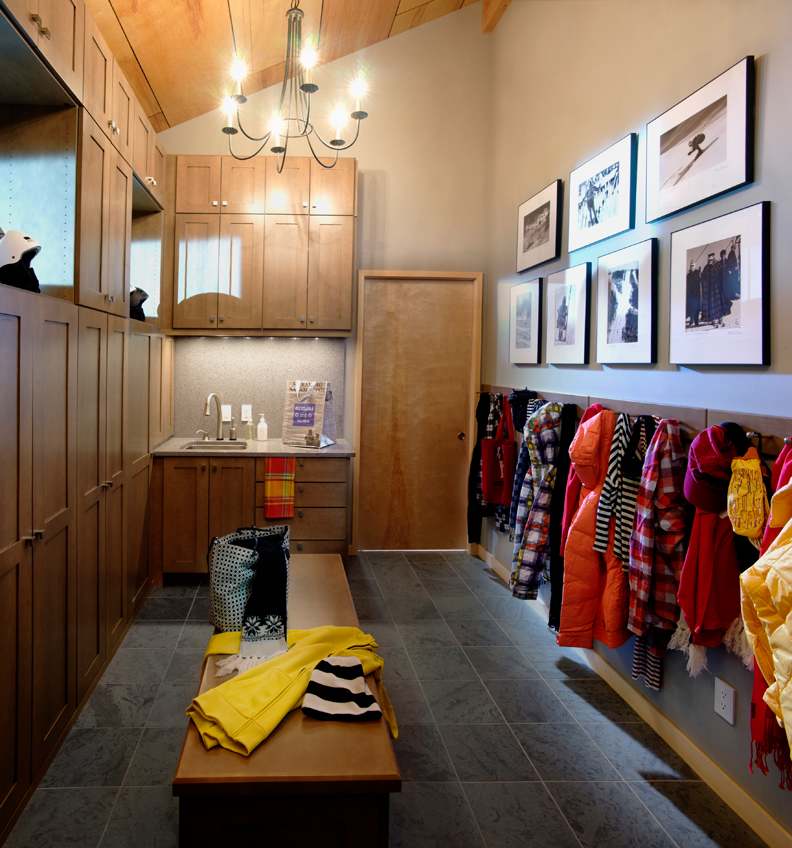 A Maple Other Rooms featuring Hanover cabinet doors in Oatmeal Charcoal from Wellborn Cabinet, Inc.