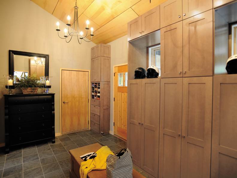 A Maple Other Rooms featuring Hanover cabinet doors in Oatmeal Charcoal from Wellborn Cabinet, Inc.